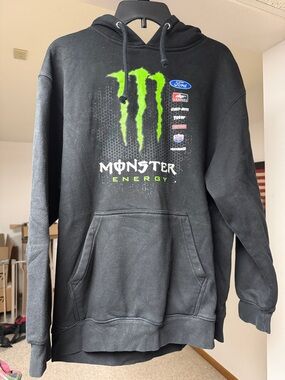 Men’s Black Pullover Hoodie with Neon Green Logo